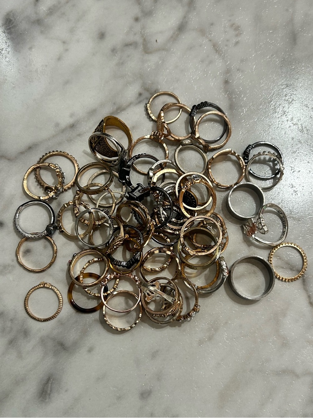80+ random  rings of all different sizes metals and quality